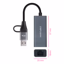 Nanocable 10.03.0411 replicatore di porte e docking station per laptop Cablato USB 3.2 Gen 1 (3.1 Gen 1) Type-C Grigio - Vista aggiuntiva 2