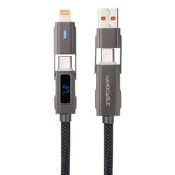 Nanocable 10.01.2501 cavo USB 1 m USB A/USB C USB C/Lightning Nero