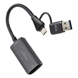 Nanocable 10.15.0001 cavo e adattatore video HDMI tipo A (Standard) USB Type-C + USB Type-A Grigio