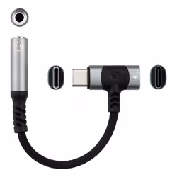 Nanocable 10.24.1207 adattatore per inversione del genere dei cavi USB-C + USB-C 3.5 mm Nero - Vista aggiuntiva 2