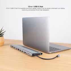 Nanocable 10.16.1012 replicatore di porte e docking station per laptop Cablato USB 3.2 Gen 1 (3.1 Gen 1) Type-C Grigio - Vista aggiuntiva 3