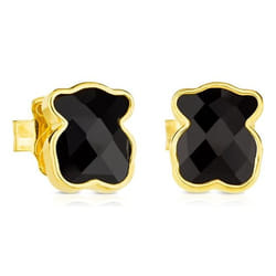 Tous 815433501 Orecchini a perno Argento Sterling Nero, Oro