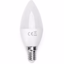 lampadina led candela C37 E14 bianco caldo F 6 watt alimentazione 220-240 volt struttura in metallo e plastica non dimmerabil ...