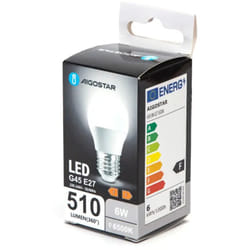 Lampadina led miniglobo G45 f 6 watt E27 bianco freddo