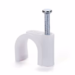 La confezione contiene 60 clip fermacavo professionali di colore bianco con chiodo in acciaio da 10 mm con testa rotonda adat ...