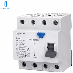 Interruttore differenziale AC 4P 25A 30mA 415V | Aigostar Interruttore differenziale di tipo AC sensibile alle correnti di di ...