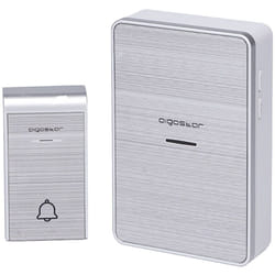 Aigostar - campanello senza fili a batterie wireless digitale IP44 porte casa ufficio porta 150M silver