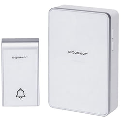 Aigostar - campanello senza fili a batterie wireless digitale IP44 porte casa ufficio porta 150M bianco/silver
