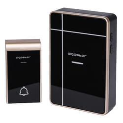 Aigostar - campanello senza fili a batterie wireless digitale IP44 porte casa ufficio porta 150M nero/oro 7988