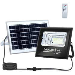 Faro Led 25W Nero con pannello solare IP67 Bianco freddo 6500K Dimmerabile con telecomando e crepuscolare Aigostar
