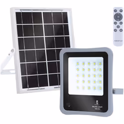 Faretto solare ad alta efficienza, con batteria agli ioni di litio da 6.0 Ah che garantirà fino a 12 ore consecutive di illum ...