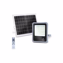 faretto solare floodlight 100w ip65 1200 lumen 6500k luce fredda ip65 dimensine l. 21,1 x p. 27,1 h43cm. monocristallino dura ...