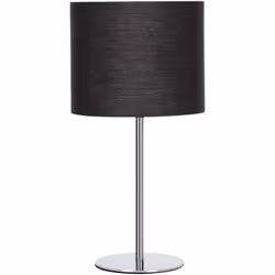 Lampada da comodino con corpo in acciaio inossidabile lucido e paralume in tessuto fine ed elegante, di colore nero. Illumina ...