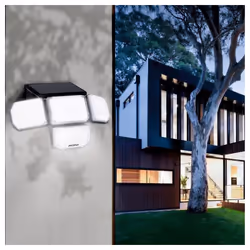 faro applique solare a parete 360° ip65 tutte le luci ad angolo: le luci di sicurezza solari sono illuminate a 360° a tutti g ...