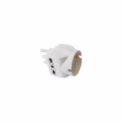 ADATTATORE TRIPLO 1 SCHUKO + 2 PRESE 16A BIVALENTE BIANCO Presa e spina 2P+T