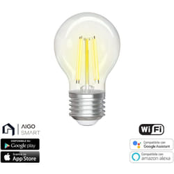Aigostar - Lampadina Led a Filamento Smart G45 E27 4,5W WiFi cct luce regolabile e dimmerabile