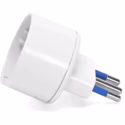 adattatore riduttore schuko spina 10A bianco struttura in plastica tensione massima 250 volt potenza massima 1500 watt