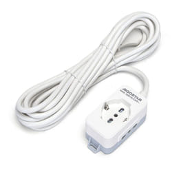 Aigostar - Ciabatta multipresa elettrica 3 posti con cavo da 5m &8211 1Presa Schuko + 2 Bipasso