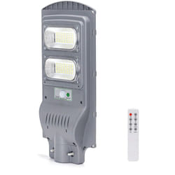 Lampione stradale Led 100W Grigio con pannello solare IP65 Bianco freddo 6500K con sensore crepuscolare e di movimento Aigostar