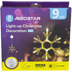 Luce decorazione natalizia 9 led fiocco di neve