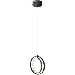 Aigostar - Lampadario Led da soffitto Hole Nero 15W Bianco caldo 2700K