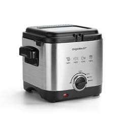 Aigostar 30IZD friggitrice Singolo 1,5 L Indipendente 1000 W Nero, Acciaio inox