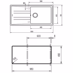 Teka Stone 60 L-TG 1C 1E Lavello ad incasso Rettangolare