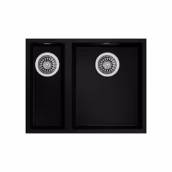 Teka Square 2B 560 TG, Lavello sottopiano, Rettangolare, Tegranite+, Nero, 2 ciotole, Rettangolare