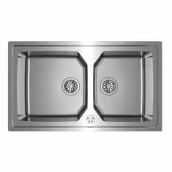 Teka Brooklyn 90 M-XP 2B, Lavello montato su piano, Rettangolare, Acciaio inox, Acciaio inox, 2 ciotole, Quadrato
