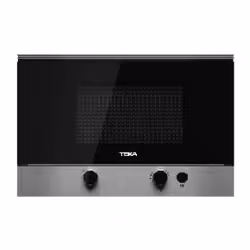 Teka MS 622 BI S, Da incasso, Microonde con grill, 22 L, Manopola, Nero, Acciaio inox