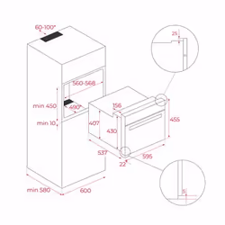 Teka NEO HBC 6250 P SS 45 L 2515 W Acciaio inox - Vista aggiuntiva 2
