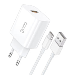 COOL Accesorios 8434847076270 Caricabatterie per dispositivi mobili Telefono cellulare Bianco AC, USB Interno