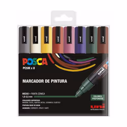 Marcatore Uni posca pc-5m custodia 8 colori pastello.