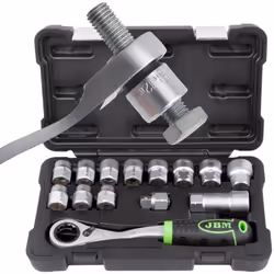 Cassetta di Utensili JBM Go Trough con Cricchetto Salva Spazio Reversibile – Set da 14 pezzi per perni lunghi e bussole esago ...