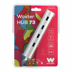 Woxter Hub 73 USB 3.2 Gen 1 (3.1 Gen 1) Type-A 5000 Mbit/s Argento - Vista aggiuntiva 7