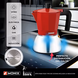 Monix M863106 caffettiera manuale Moka 0,37 L Rosso - Vista aggiuntiva 5