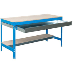 Simonrack - Banco tavolo da lavoro in metallo Simon Rack senza viti colore blu/legno 842x1210x760 mm Made in Spain