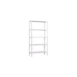 Scaffale metallico senza viti di colore BIANCO/BIANCO con misure (altezza x larghezza x lunghezza) 1800x800x400 mm. Ha 5 ripi ...