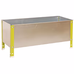 Giardino urbano metallico di colore VERDE/GALVA e misure (altezza x larghezza x lunghezza) 410x1200x400 mm. Ha una capacità d ...
