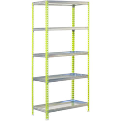 Scaffale in metallo Simon Rack senza viti colore verde/galvanizzato 5 ripiani 1800x900x400 mm Made in Spain