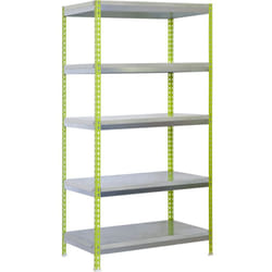 Scaffale in metallo Simon Rack senza viti colore verde/galvanizzato 5 ripiani 2000x1000x600 mm Made in Spain