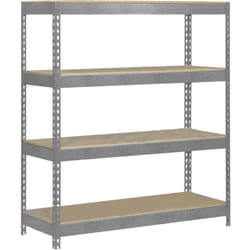 Simonrack - Scaffale in metallo Simon Rack senza viti colore blu/arancio/legno 4 ripiani 2000x1200x450 mm Made in Spain