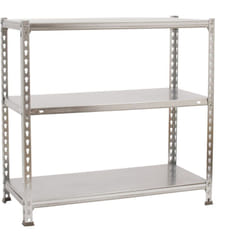 Scaffale in metallo Simon Rack senza viti colore galvanizzato 3 ripiani 900x800x500 mm Made in Spain