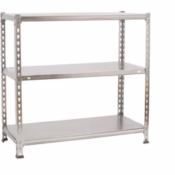 Scaffale in metallo senza viti, colore GALVANIZZATO.Ha 3 ripiani. Le dimensioni di questa scaffalatura sono: 900x1000x500 mm. ...