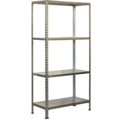 Scaffale in metallo Simon Rack senza viti colore galvanizzato 4 ripiani 1500x800x400 mm Made in Spain