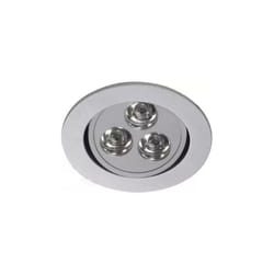 Faretto downlight a 3 luci led incluse leds c4 ledio, 3x1w, color argento, led dn-0297-n3-00