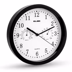 ELBE RP-1005-N, Parete, Orologio digitale, Rotondo, Nero, Bianco, Plastica, Adulti