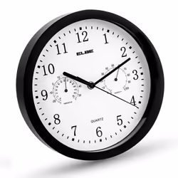 ELBE RP-1005-N orologio da parete e da tavolo Orologio digitale Rotondo Nero, Bianco
