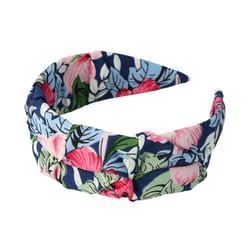 Cerchietto tessuto floreale fondo blu 1 u
