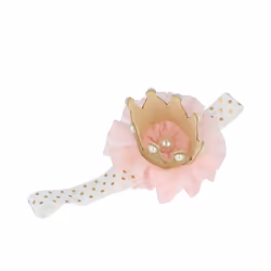Nastro con fiore di stoffa e corona 1 u